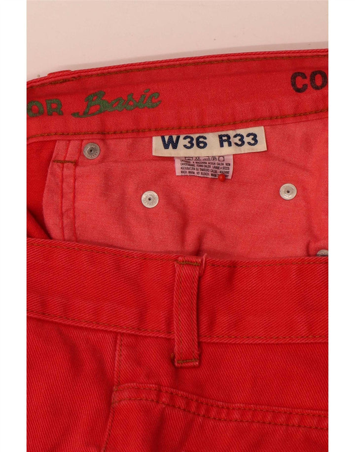 Blugi drepți vintage pentru bărbați W36 L31 bumbac roșu