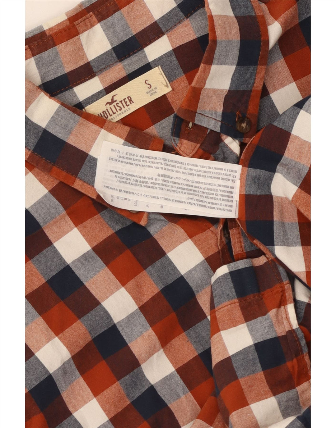 Cămașă Hollister pentru bărbați, bumbac cu carouri mici, multicolore