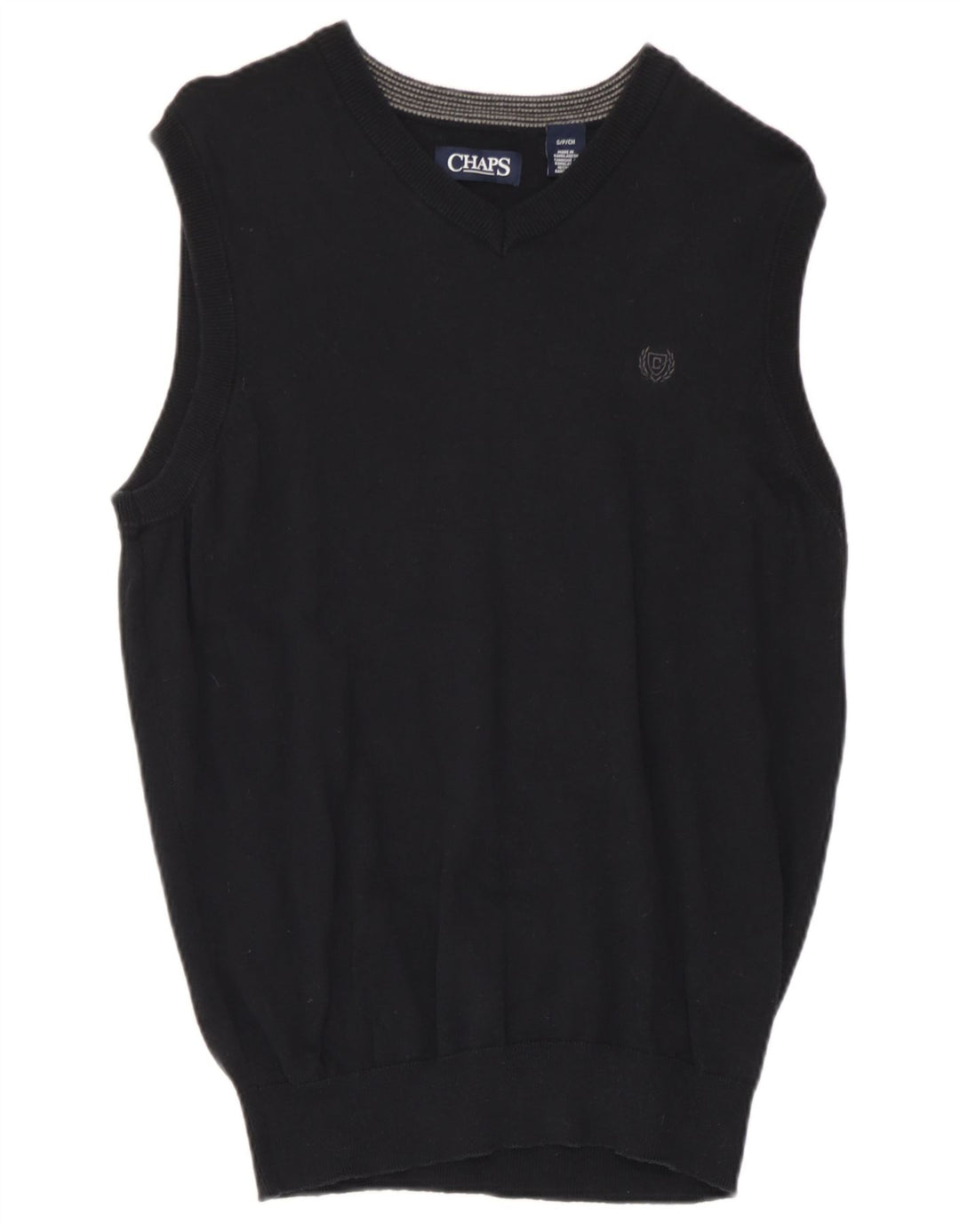 Chaps Mens Vest Tank Top Bumbac Negru Mic