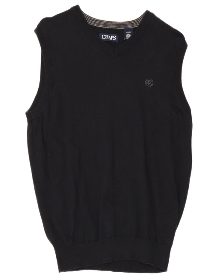 Chaps Mens Vest Tank Top Bumbac Negru Mic