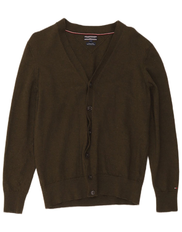 Pulover cardigan Tommy Hilfiger pentru femei UK 18 XL Kaki Lână