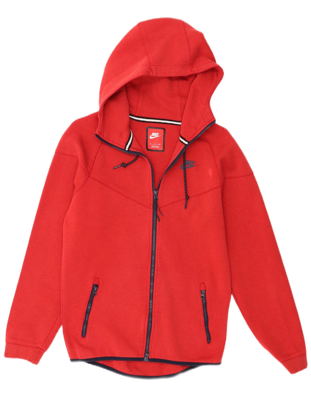 Pulover Nike pentru bărbați, cu fermoar, bumbac, roșu