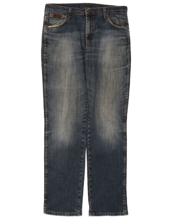 WRANGLER Blugi drepti pentru bărbați Texas Stretch W34 L32 Bumbac albastru