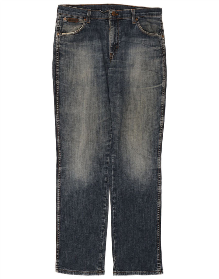 WRANGLER Blugi drepti pentru bărbați Texas Stretch W34 L32 Bumbac albastru