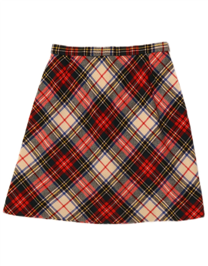 Fustă A-Line Vintage pentru Damă W24 XS Multicolore în carouri