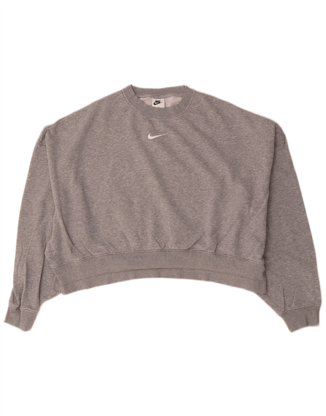 Pulover oversized pentru femei Nike Crop pentru femei UK 10 Small Gri Flecked