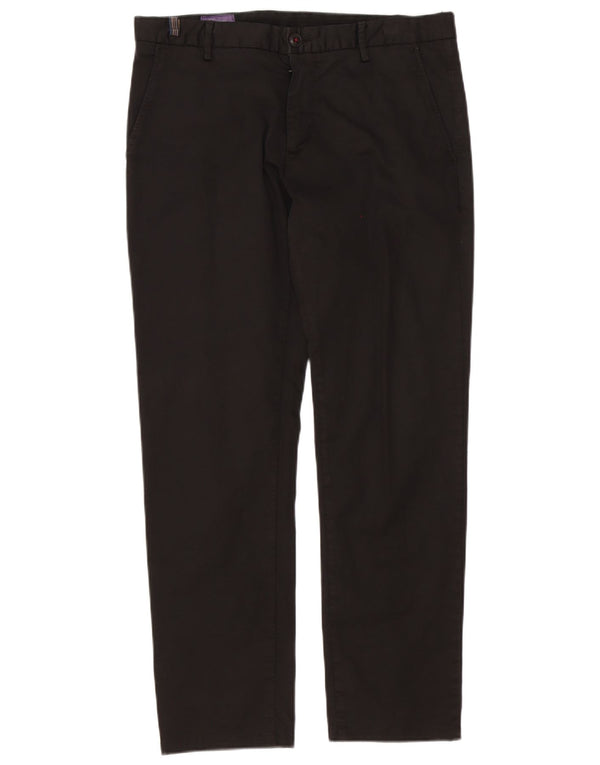 Pantaloni chino drepți vintage pentru bărbați IT 48 Medium L34 L30 Bumbac negru