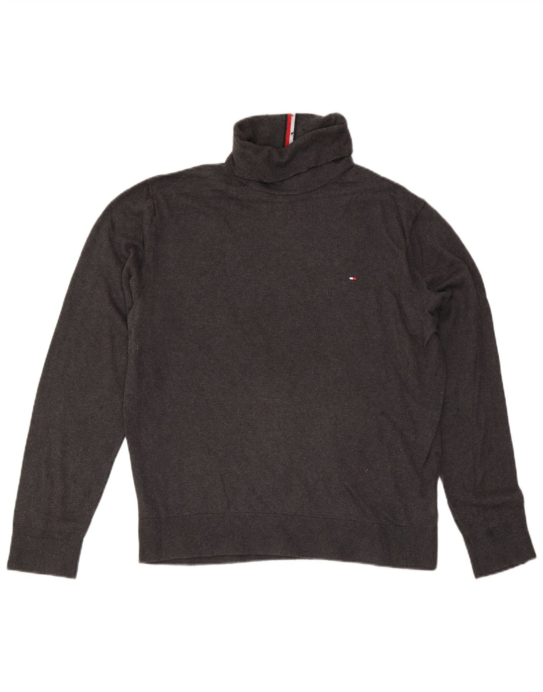 Pulover pentru bărbați Tommy Hilfiger cu gât rulat XL bumbac gri