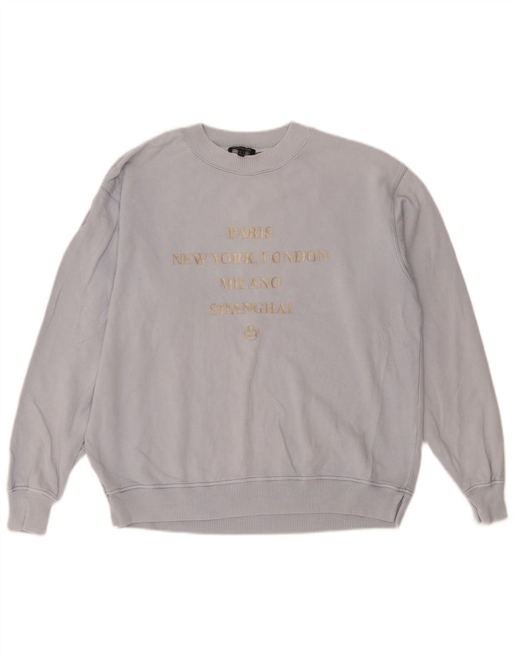 Pulover supradimensionat cu grafic Massimo Dutti pentru femei UK 14 Medium Blue