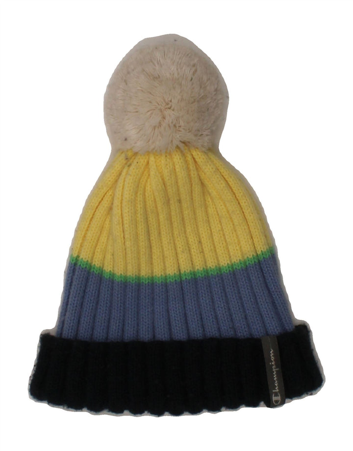 CHAMPION Womens Knit Bobble Hat One Size Multicoloured Colourblock Winter Vintage Champion and Second-Hand Champion from Messina Hembry 