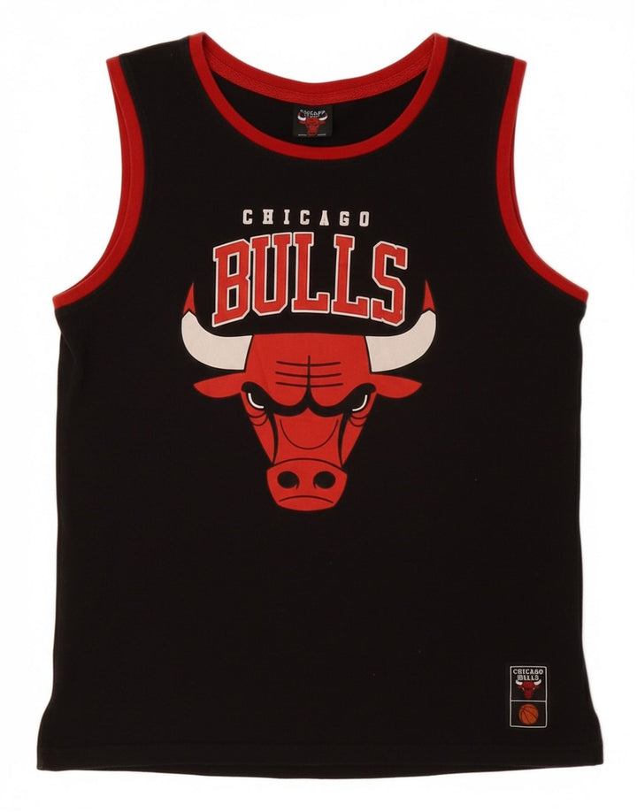 Vestă grafică NBA pentru băieți Chicago Bulls, 11-12 ani, bumbac negru