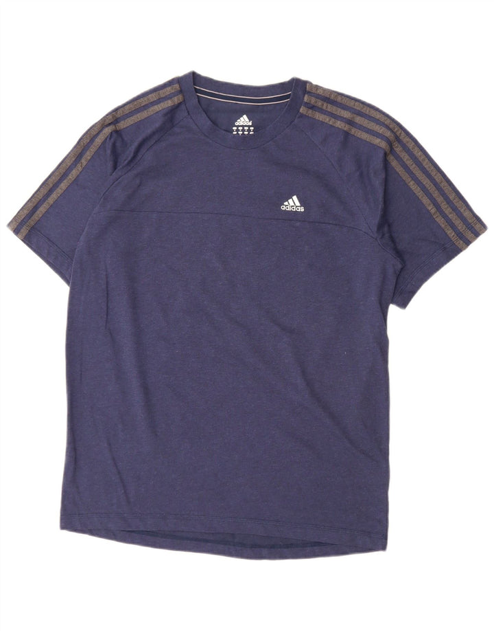 Tricou Adidas Climalite pentru bărbați Top mediu din bumbac bleumarin