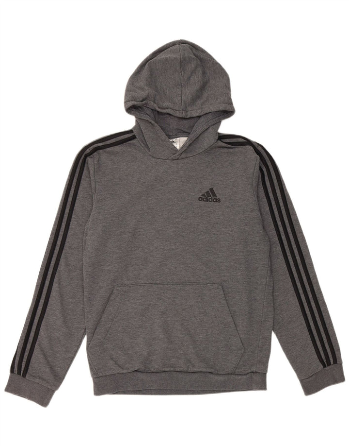 Pulover Adidas pentru bărbați, bumbac, gri mic