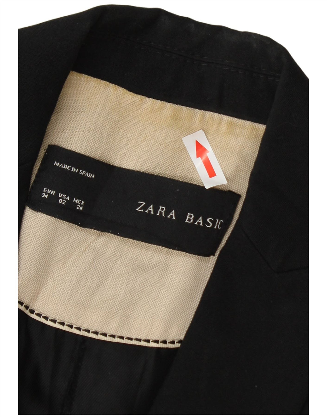 Jachetă pentru femei Zara cu 1 nasture EU 34 2XS Acetat negru
