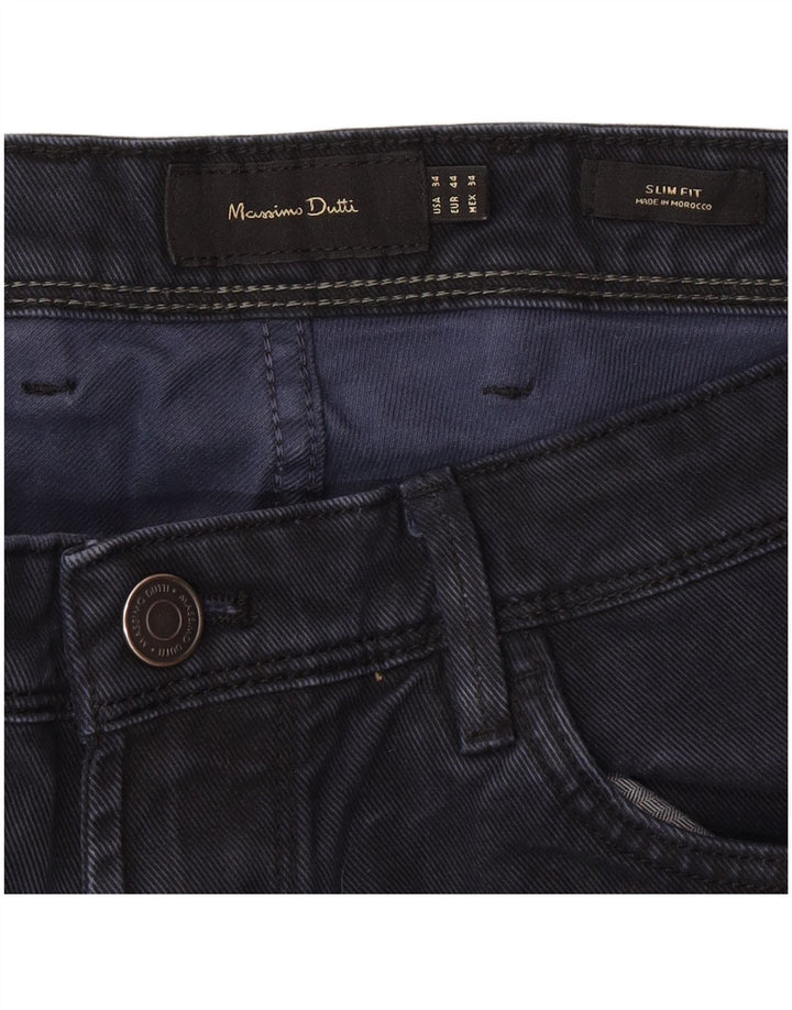 Blugi subțiri Massimo Dutti pentru bărbați EU 44 Large W34 L30 Bleumarin