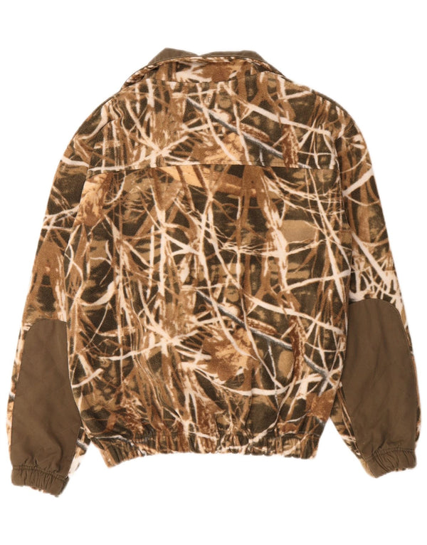 Jachetă vintage pentru bărbați din fleece UK 36 Mic Kaki Camouflage Poliester