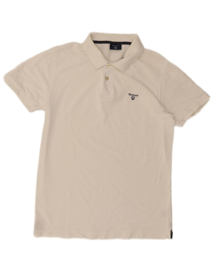 Tricou polo pentru bărbați Gant, bumbac alb mediu