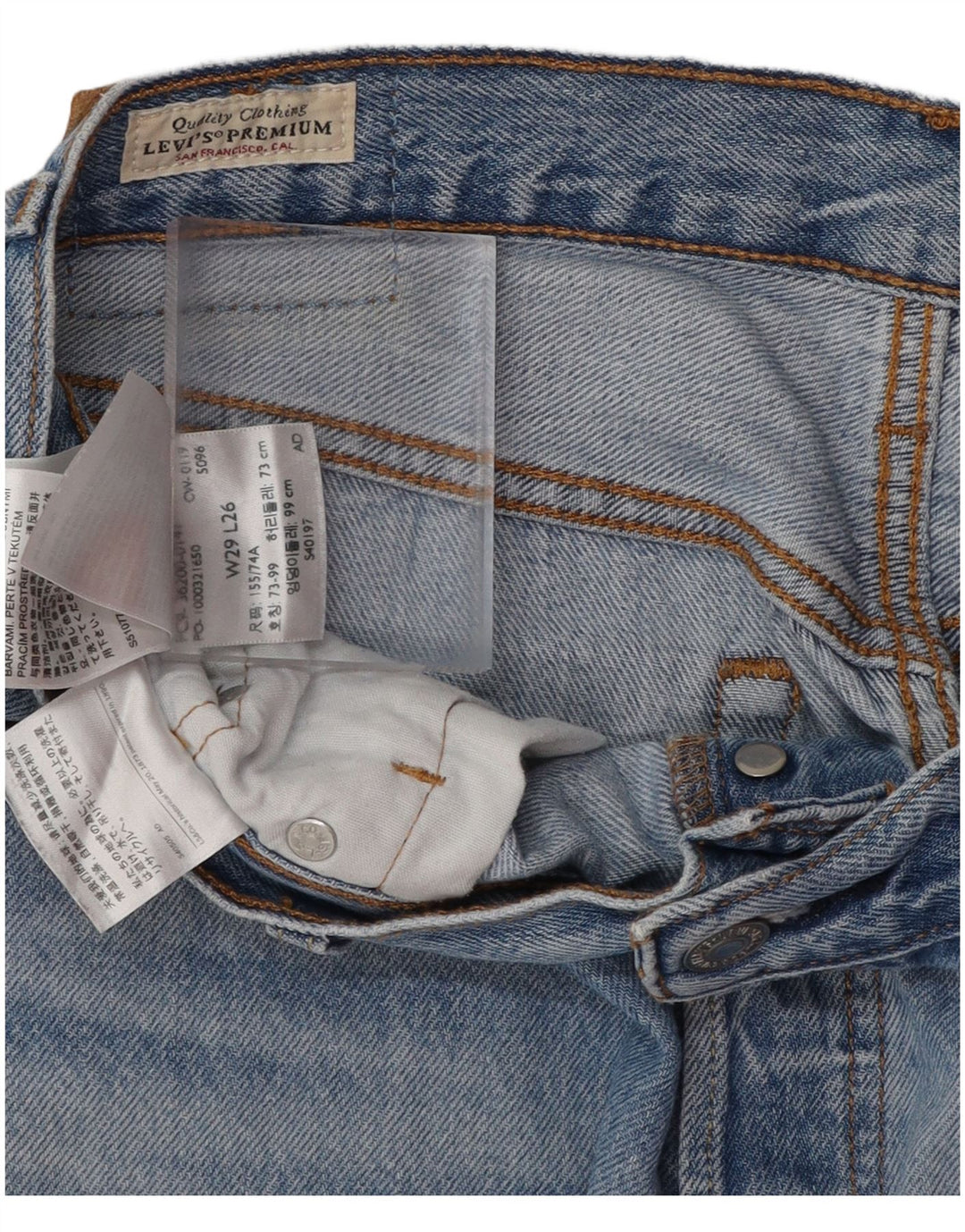 Blugi drepți distressed 501 pentru femei LEVI'S L29 L26 Bumbac albastru