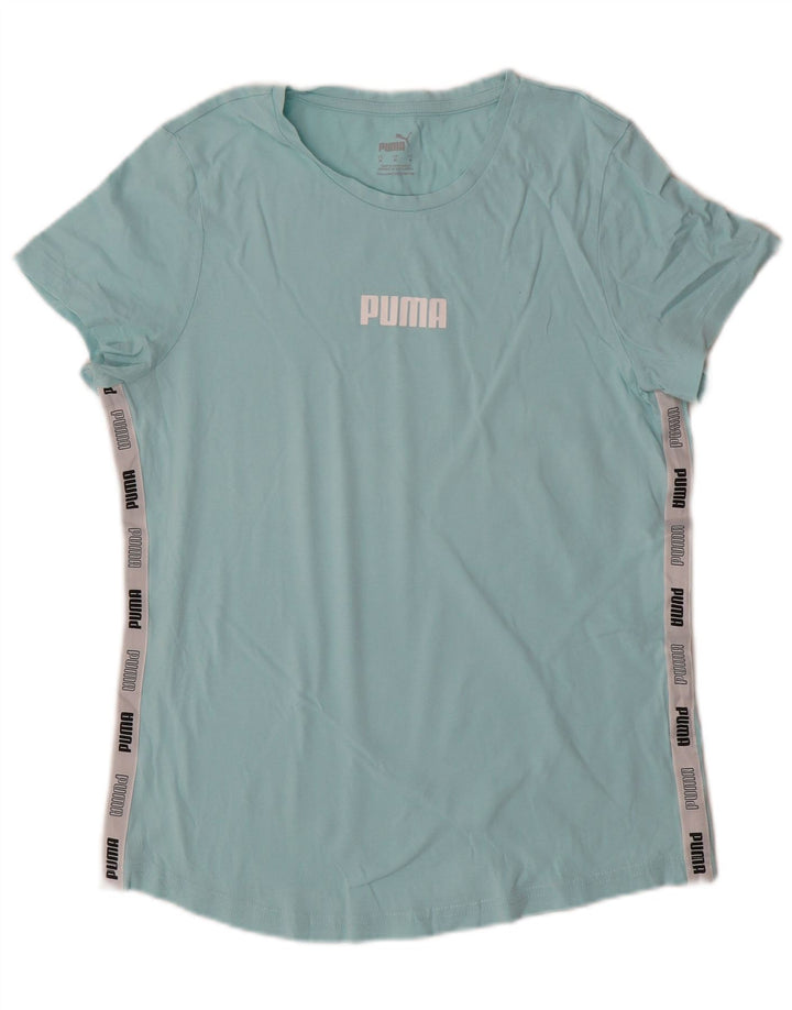 Tricou grafic PUMA pentru femei Top UK 12 Medium Blue Colorblock