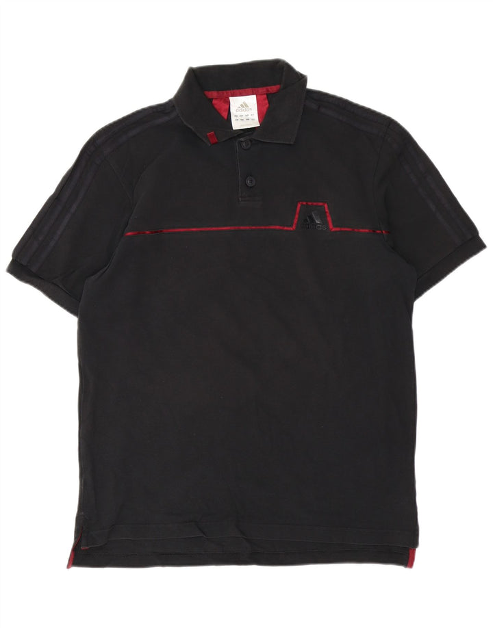 Tricou polo Adidas pentru bărbați, bumbac mediu negru
