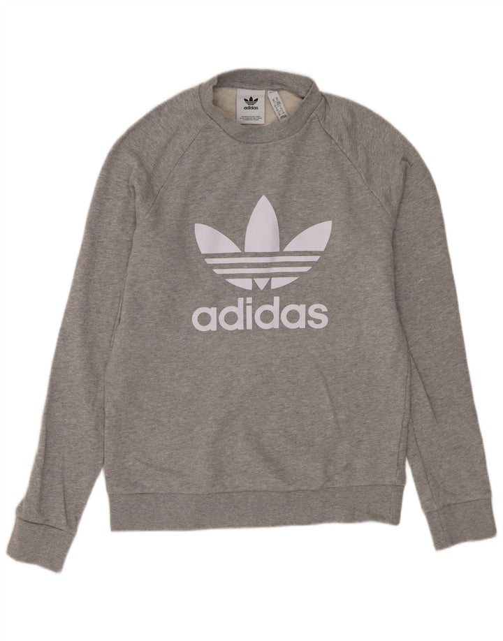 Hanorac grafic pentru bărbați ADIDAS Pulover XS bumbac gri
