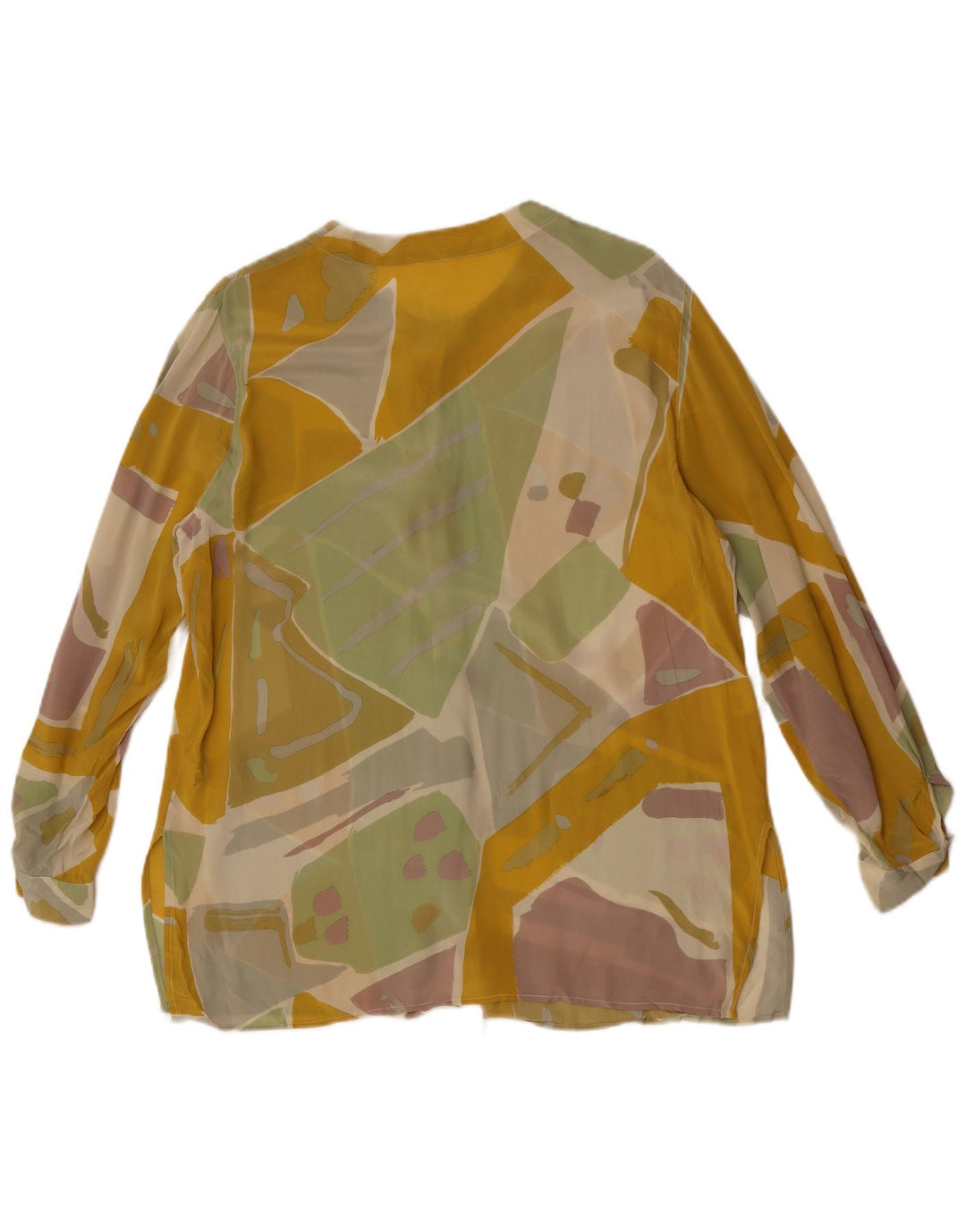 Bluză vintage pentru femei cu cămașă transparentă UK 14 mare, multicoloră