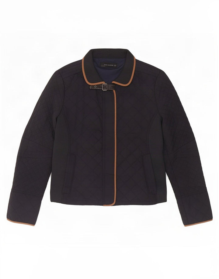 Jachetă matlasată Zara pentru femei UK 18 XL Bleumarin Poliester