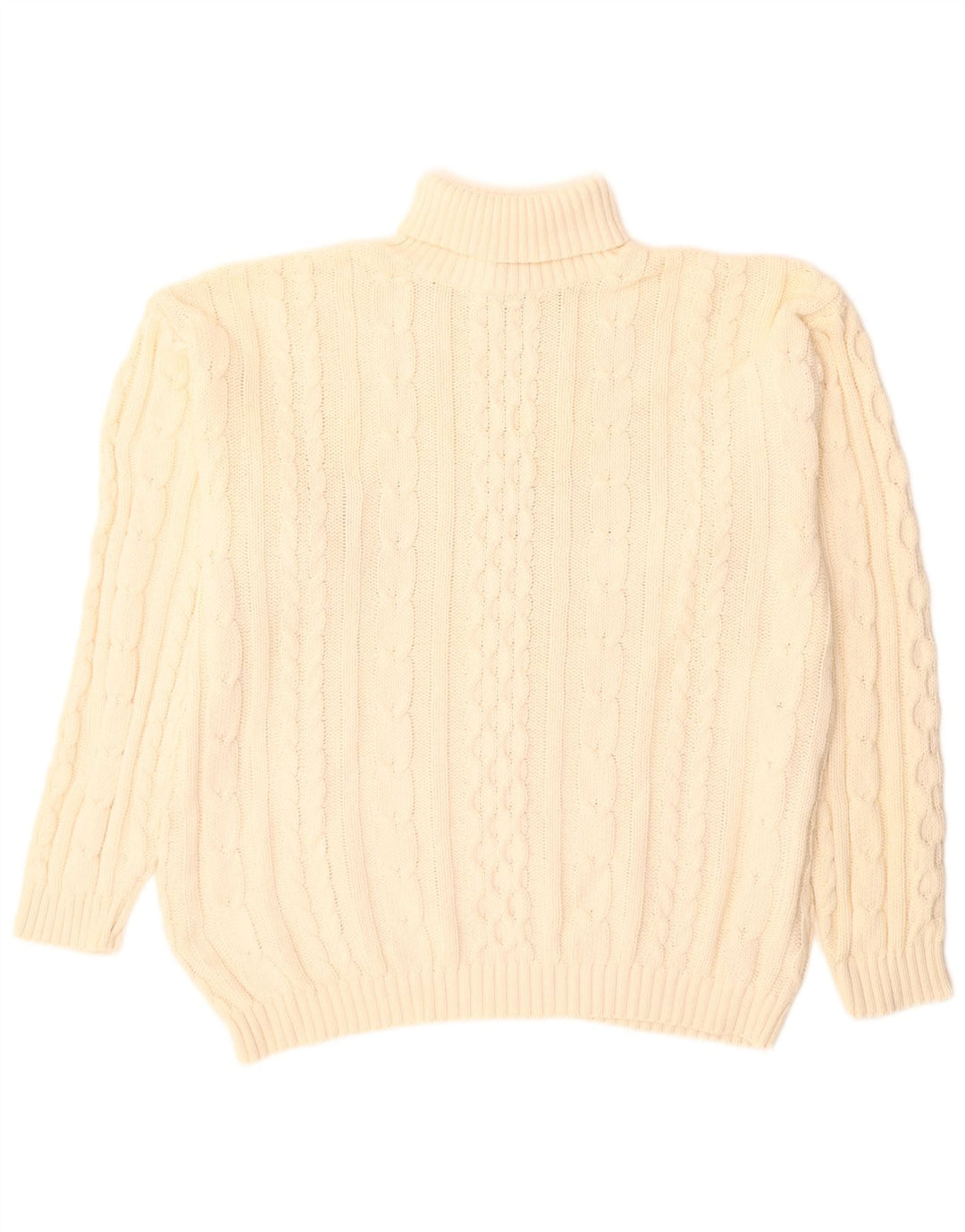 Pulover Vintage pentru bărbați cu gât rulat, mare, bej