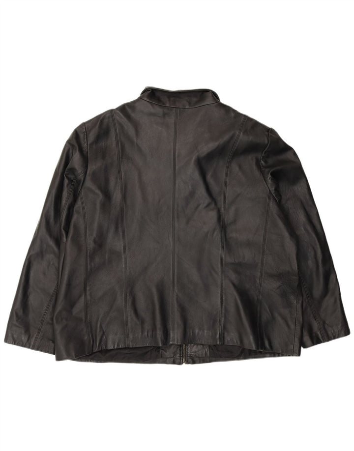 Jachetă de piele pentru femei Colebrook UK 22 3XL din piele neagră