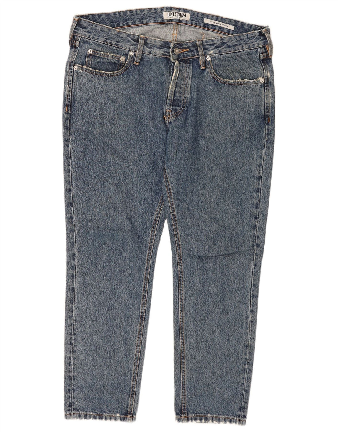Uniforma Blugi Slim Femei L33 L27 Bumbac Albastru