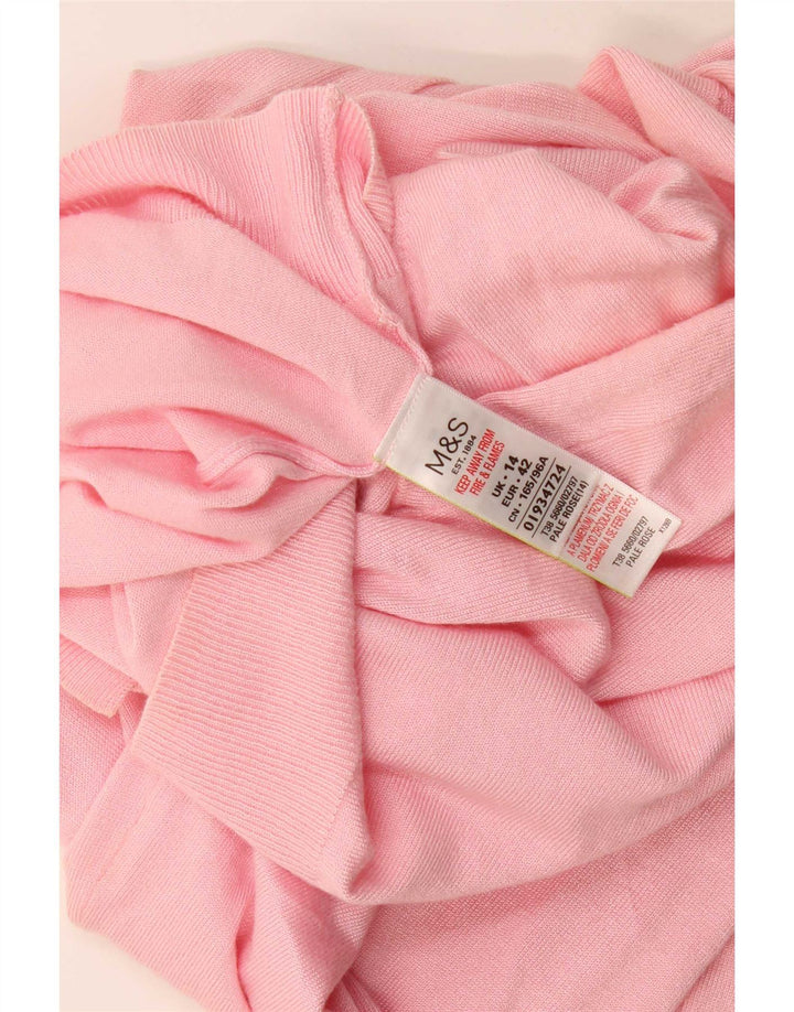 Pulover cardigan pentru femei Marks & Spencer UK 14 mare, roz, viscoză