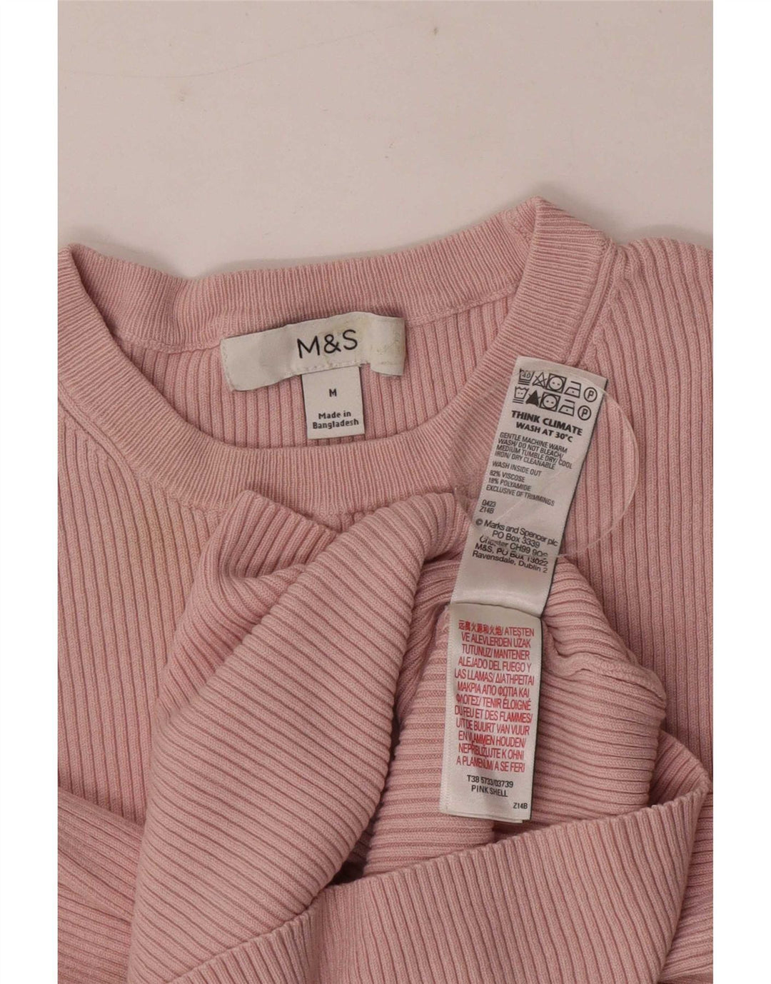Tricou pentru femei Marks & Spencer Top UK 12 Medium Pink Viscose