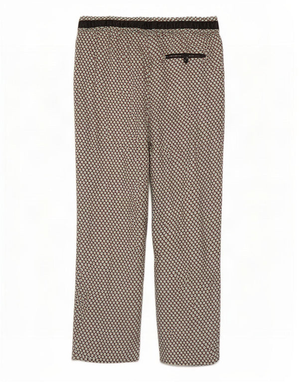 Zara Womens High Waist Pegged Cropped Trousers XL W32 L27 Green Geometric
