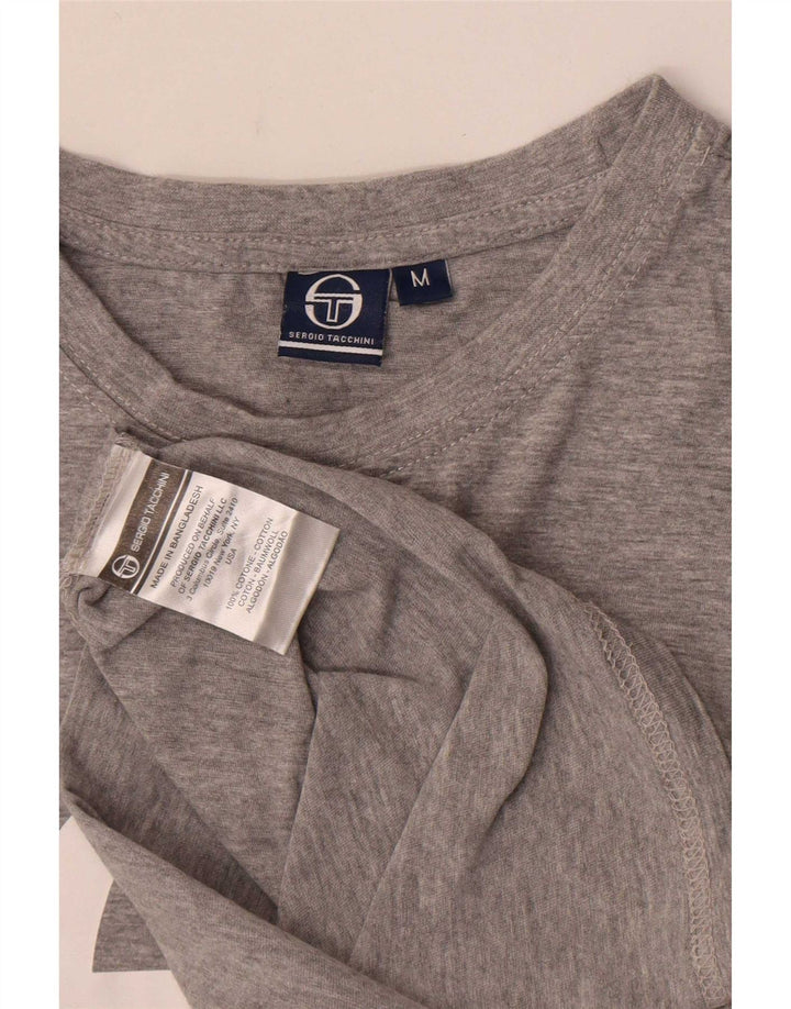 Tricou grafic pentru bărbați Sergio Tacchini Top din bumbac cu pete gri mediu