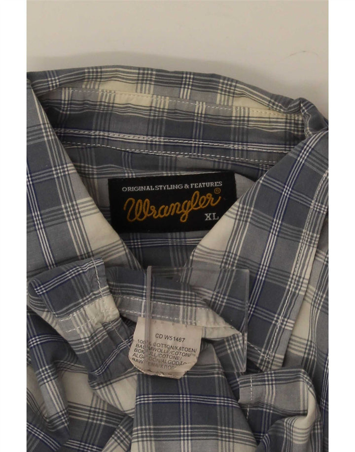 Cămașă pentru bărbați Wrangler XL, bumbac cu carouri albastre