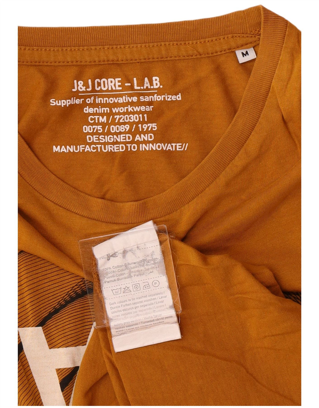 JACK & JONES Tricou grafic pentru bărbați Top din bumbac galben mediu