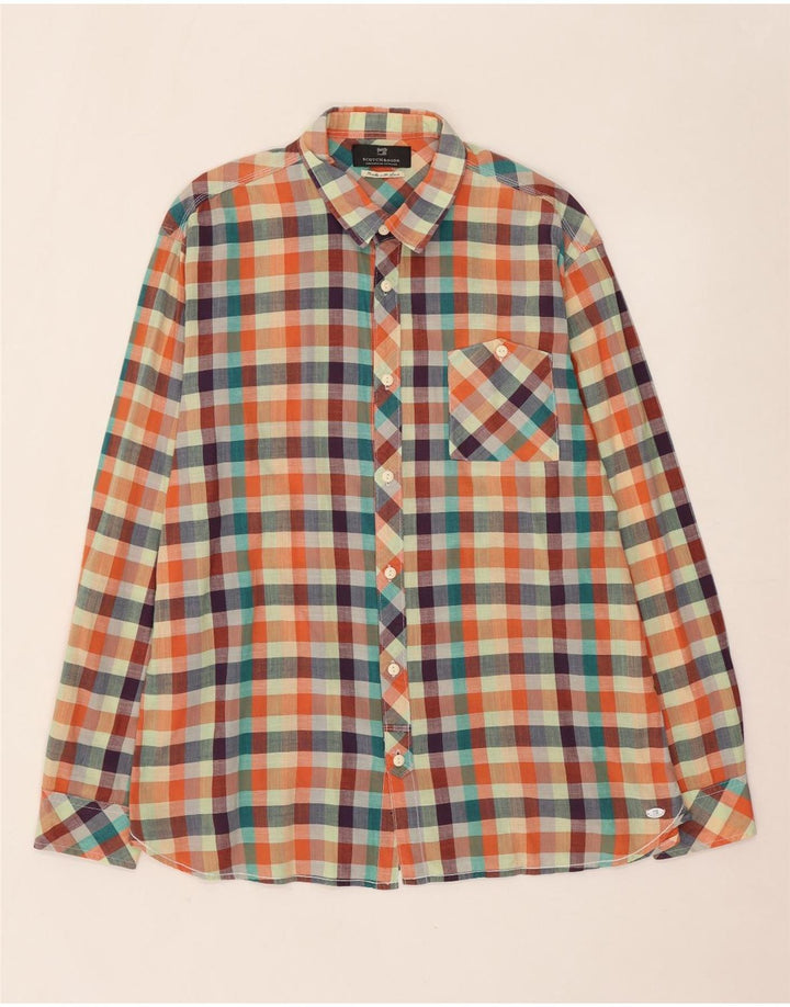 Cămașă pentru bărbați Scotch & Soda 2XL, bumbac cu carouri multicolore
