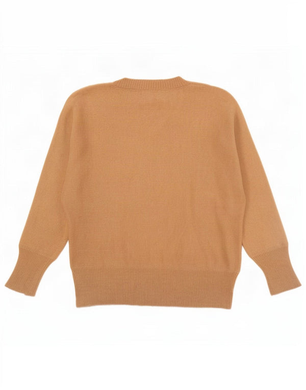 Pulover cu decolteu în V Massimo Dutti pentru femei UK 14 Lână mediu bej