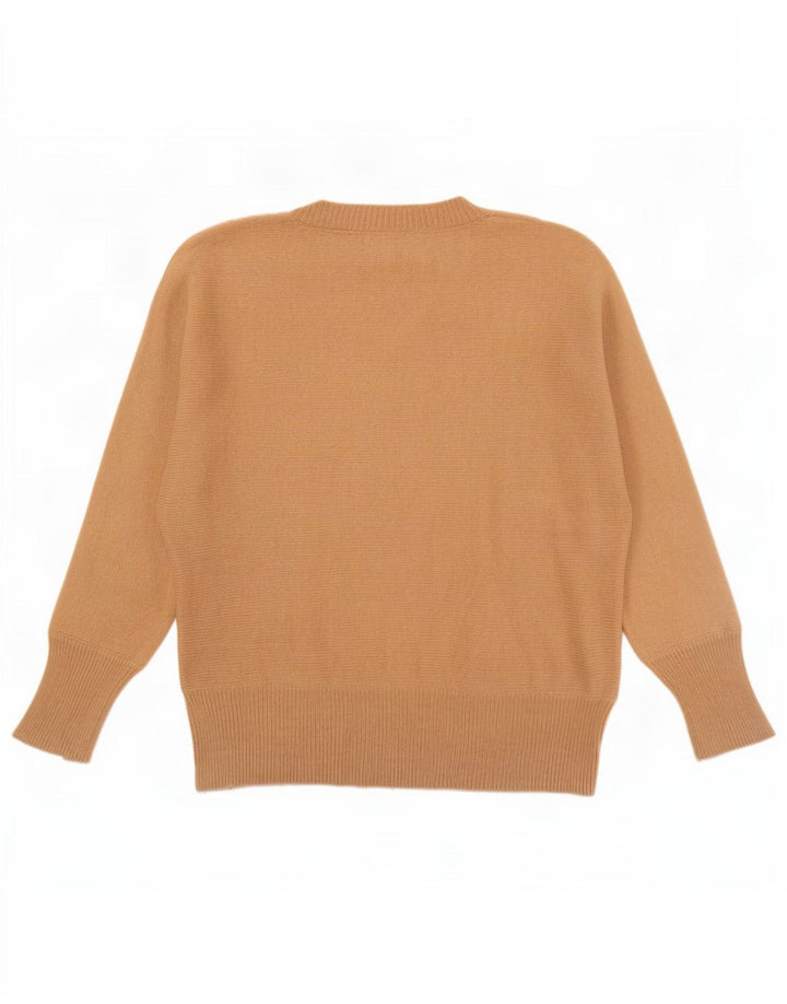 Pulover cu decolteu în V Massimo Dutti pentru femei UK 14 Lână mediu bej
