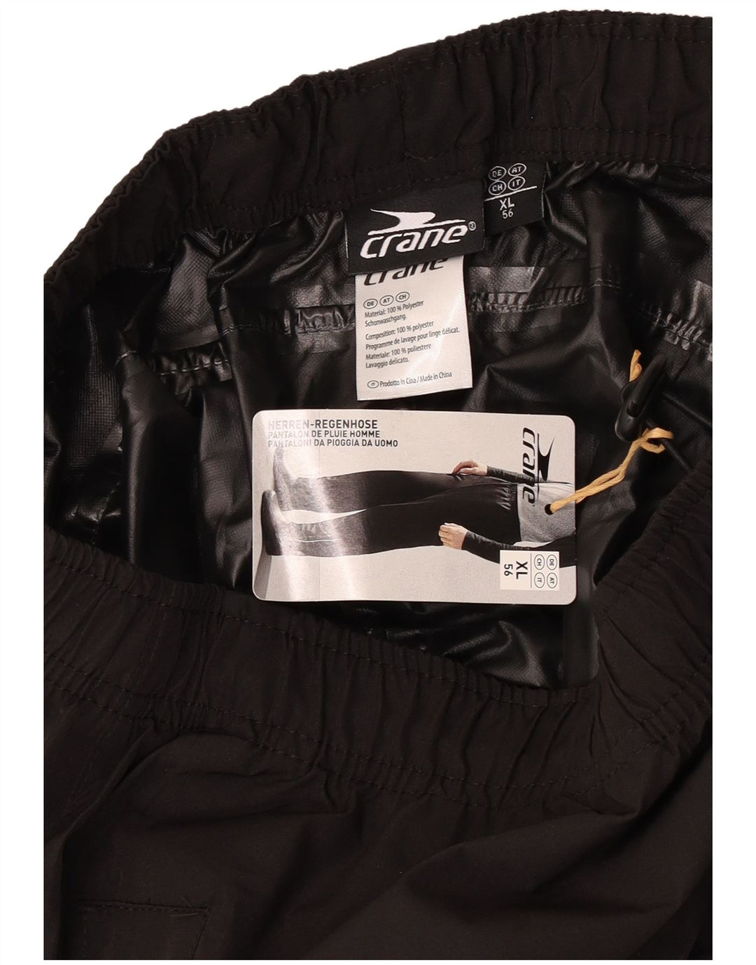 Pantaloni impermeabili pentru bărbați Crane XL poliester negru