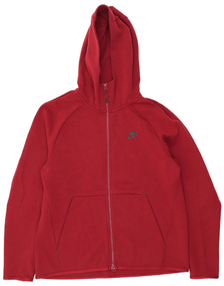 Pulover Nike pentru bărbați, cu fermoar, bumbac roșu mediu