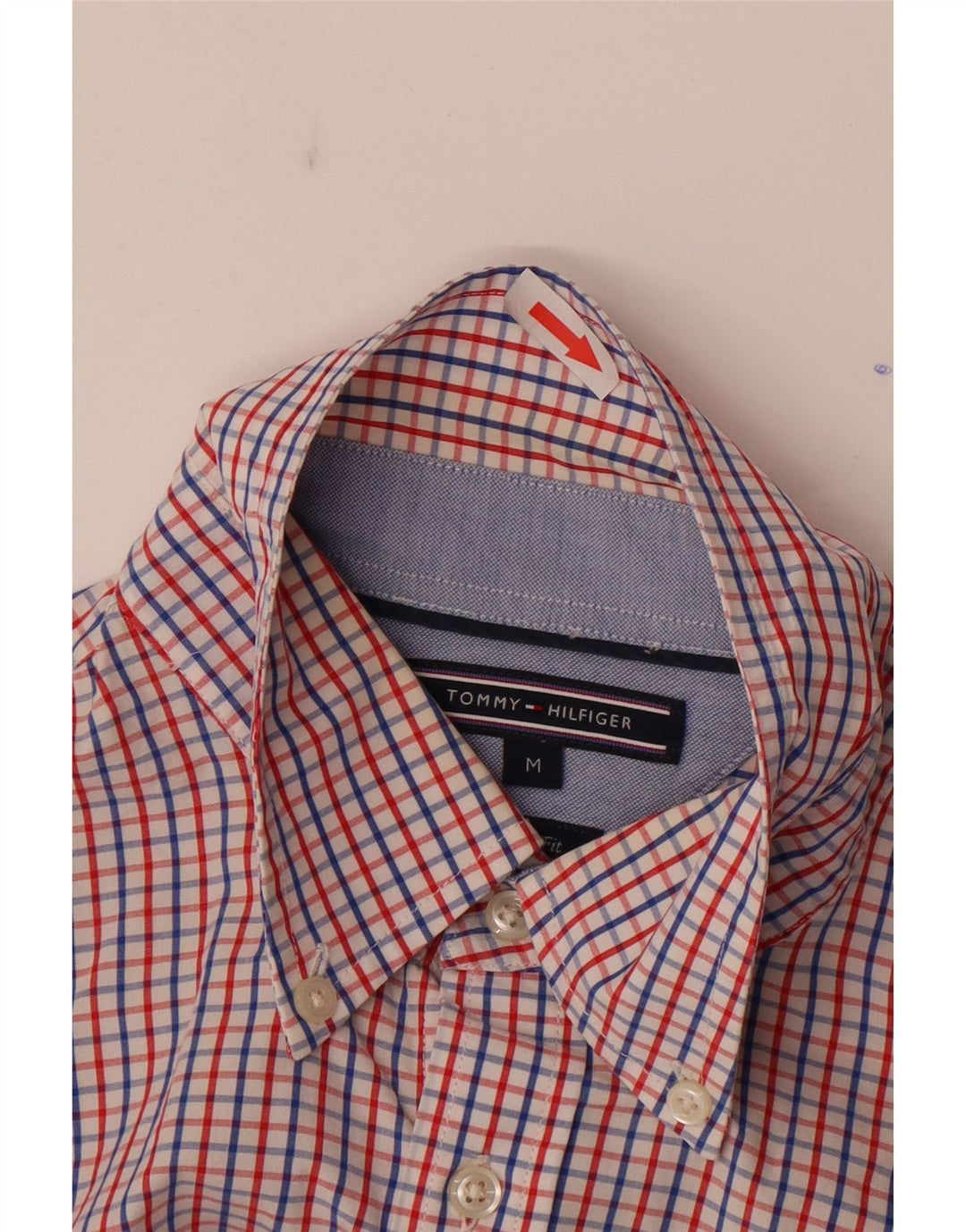 Cămașă personalizată pentru bărbați Tommy Hilfiger, bumbac vichy multicolor mediu