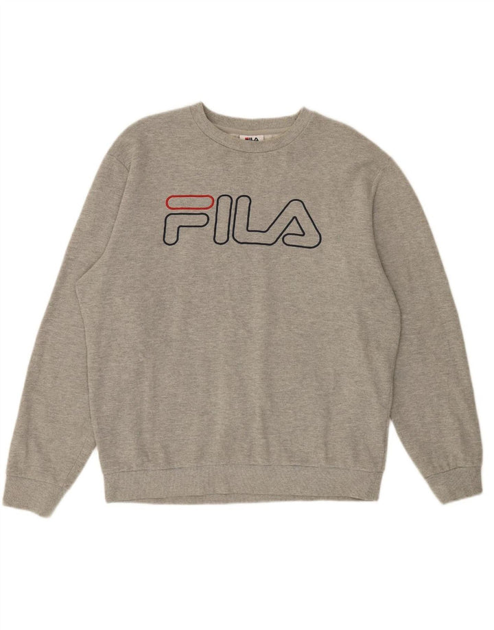 FILA Mens Graphic Sweatshirt Jumper Medium Grey Cotton