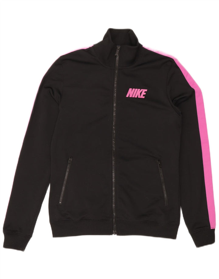 Jachetă de top pentru trening Nike pentru femei UK 12 Medium Black Colorblock Poliester