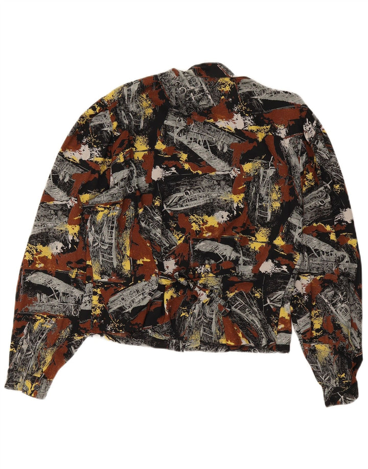 Cămașă/Bluză pentru Femei Vintage cu Model Abstract UK 14 Mărime Medie Multicolor