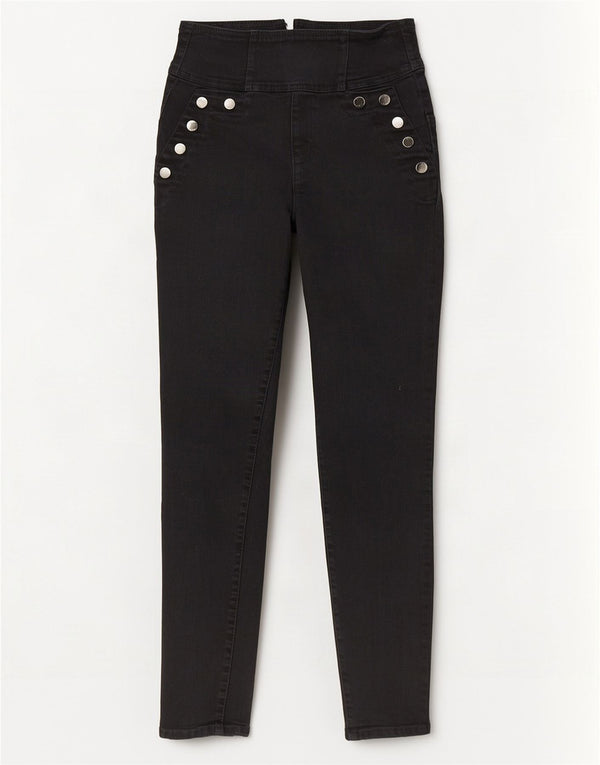 Blugi skinny pentru femei Guess cu talie înaltă W27 L29 bumbac negru