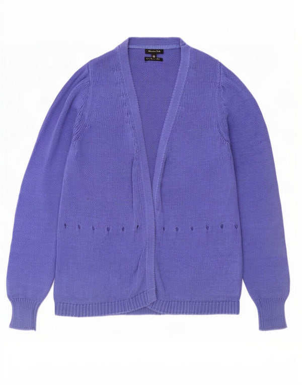 Pulover cardigan deschis Massimo Dutti pentru femei UK 18 XL Bumbac albastru