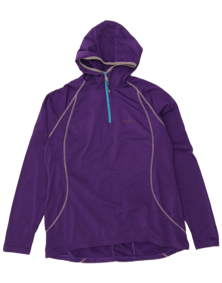 Top cu mânecă lungă pentru bărbați Mountain Warehouse, cu glugă și cu fermoar, violet mediu