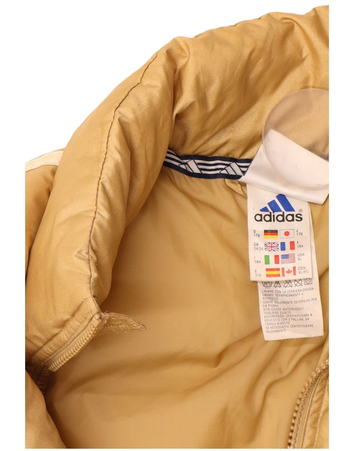 Jachetă căptușită pentru băieți Adidas 15-16 ani, galbenă din poliamidă