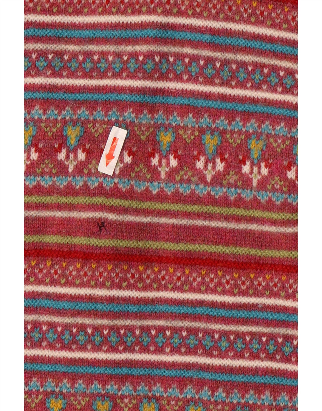 Pulover cardigan pentru femei Stefanel UK 14 Medium Red Fair Isle Lână